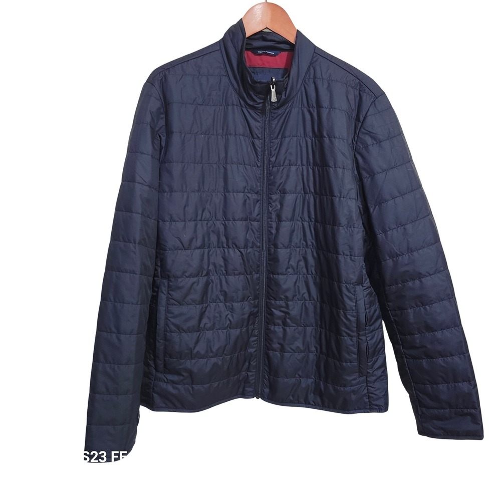 Brooks Brothers Puffer Jacket Mens Large Blue NetJets Thermore Packable Quilted